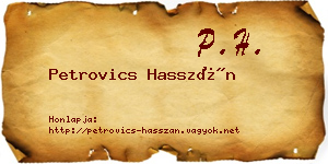 Petrovics Hasszán névjegykártya
